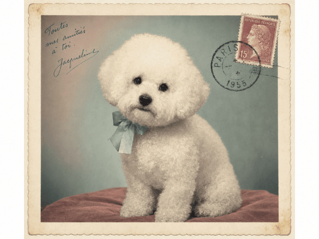 Portrait Carte postale vintage d'un chien