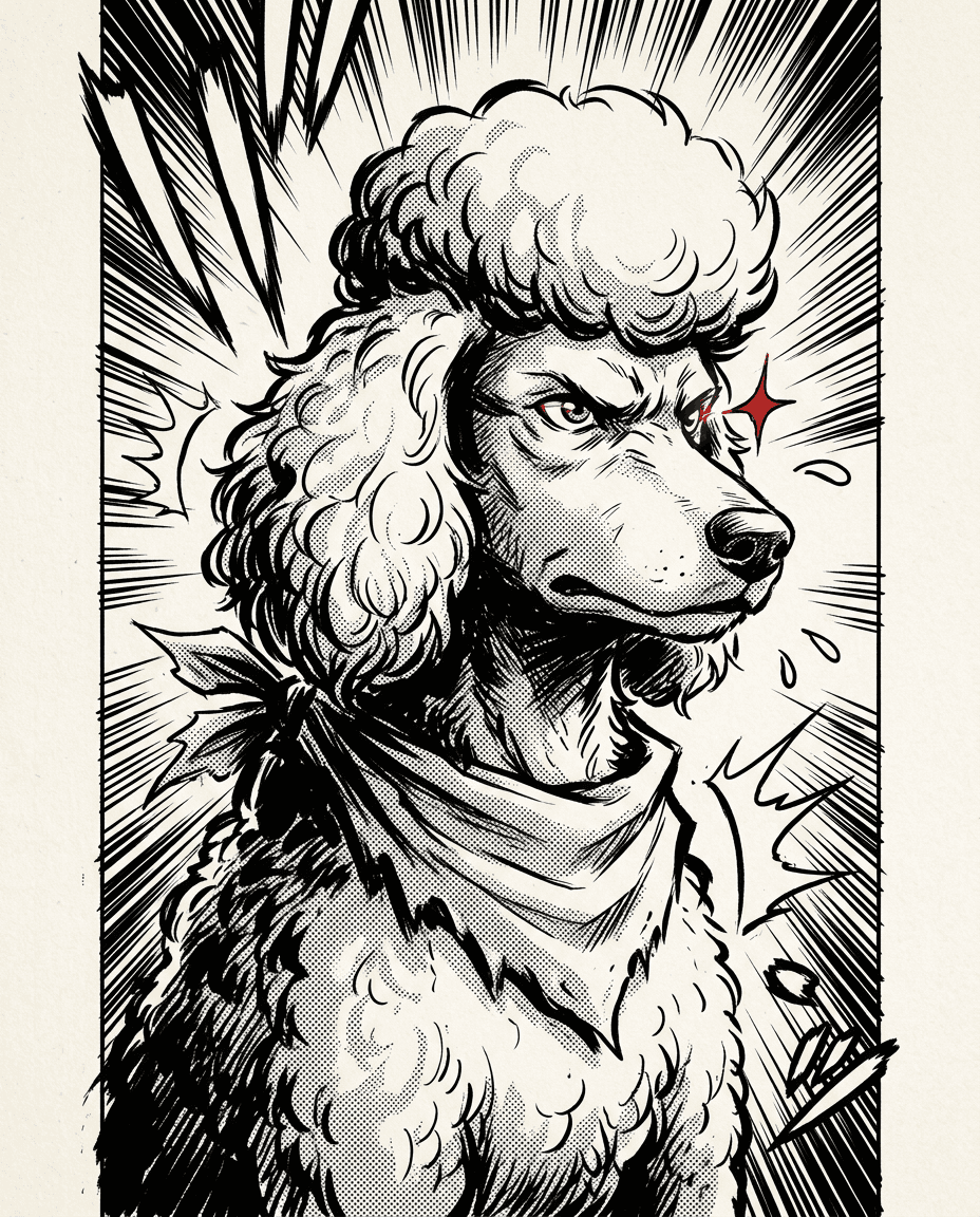 Portrait Manga shonen d'un chien