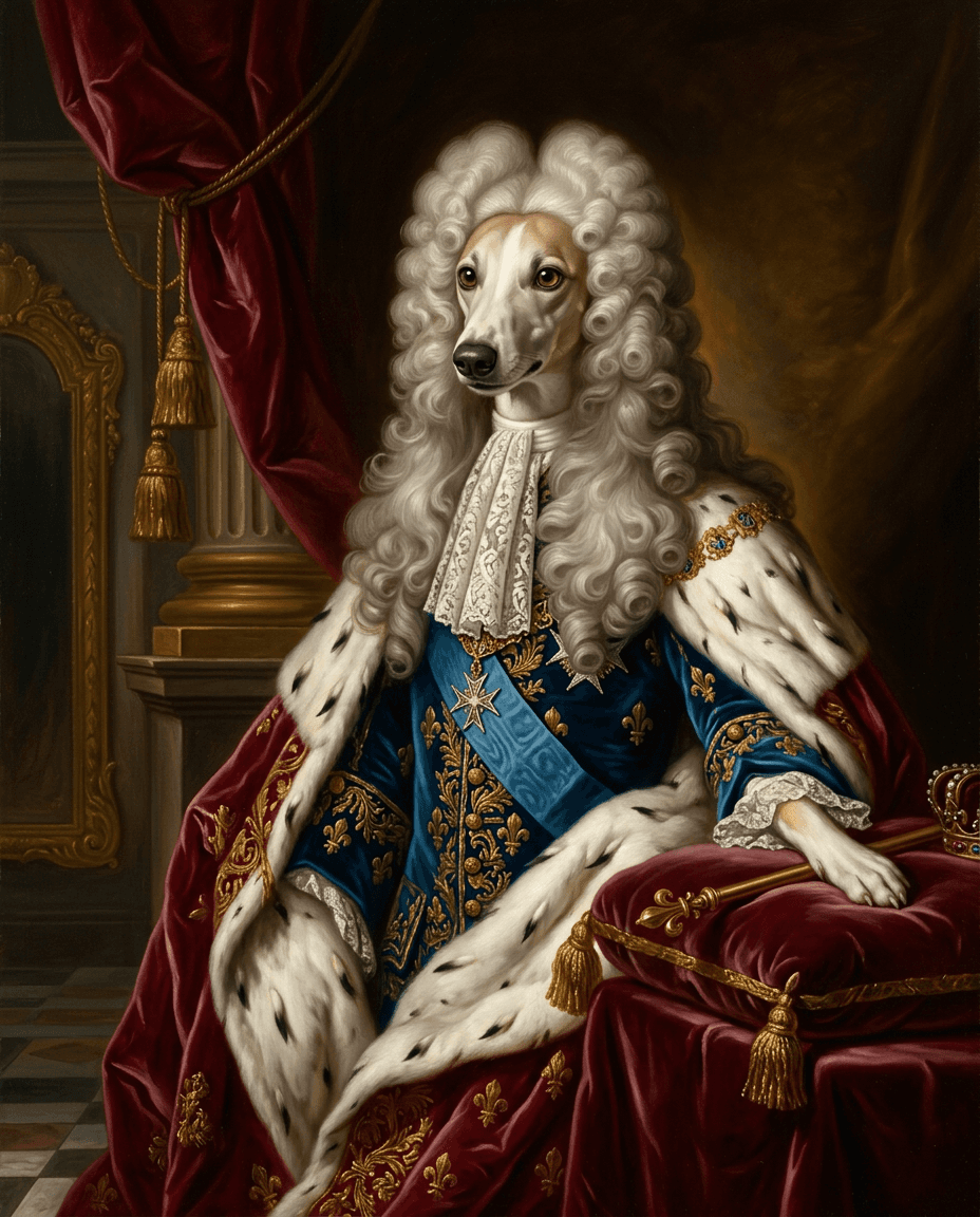 Portrait Cour de Versailles d'un chien