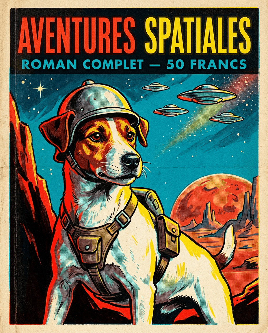Portrait SF retro annees 50 d'un chien