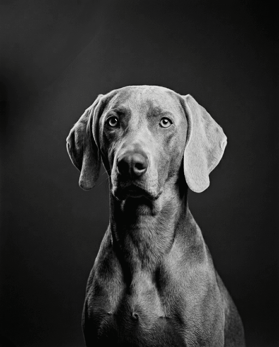 Portrait Studio noir et blanc d'un chien
